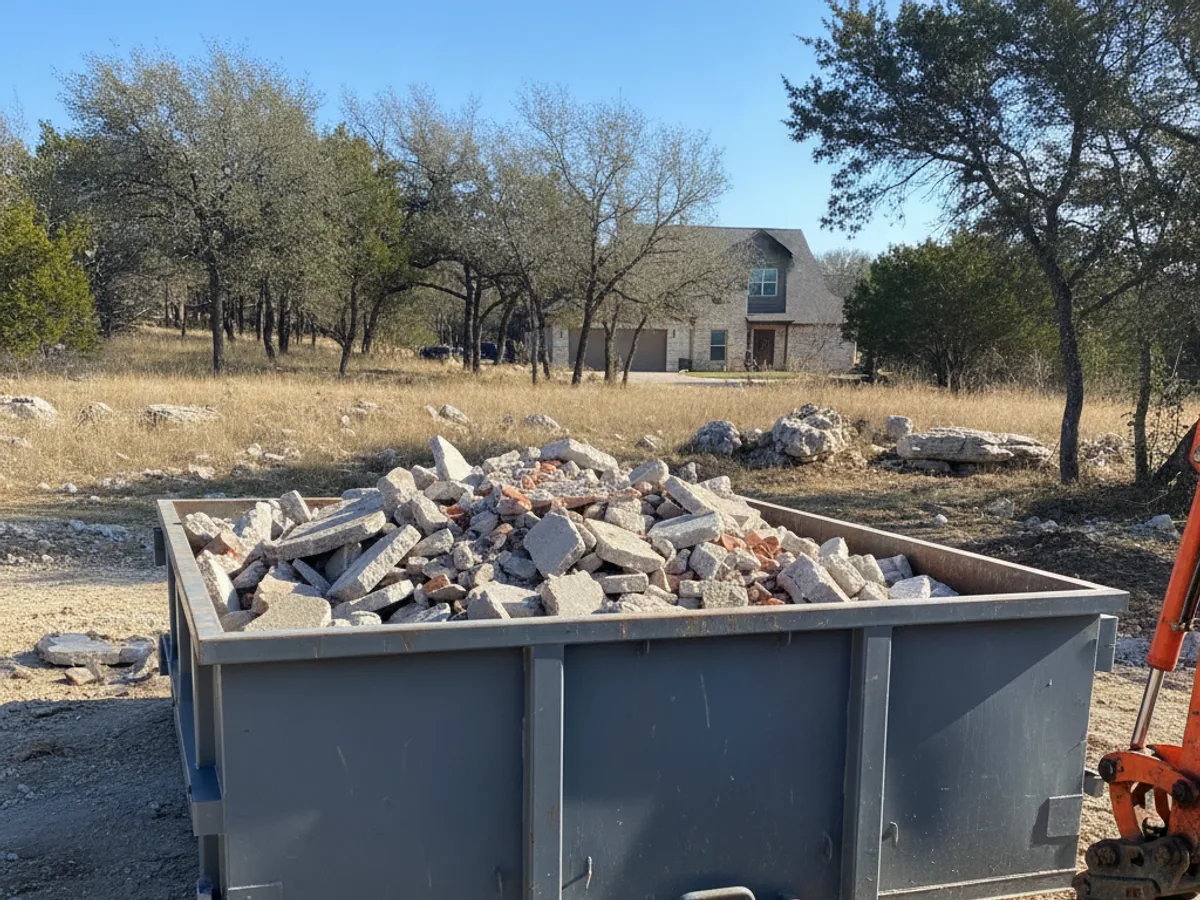 Concrete & Heavy Debris Dumpster in Canyon Lake, TX