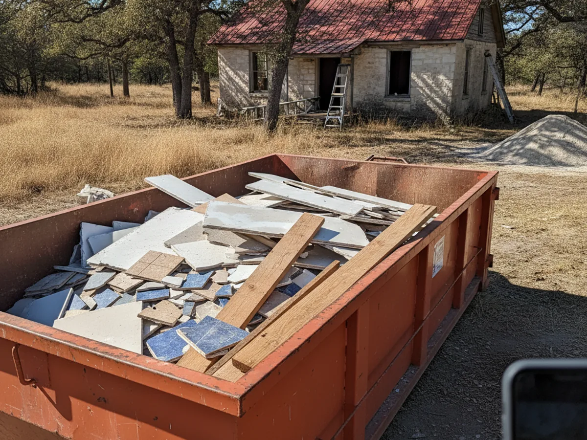 Construction Debris Dumpster in Canyon Lake, TX